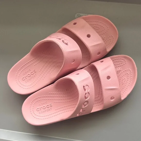 CROCS Light Pink Platform Slide Sandals - Picture 1 of 6